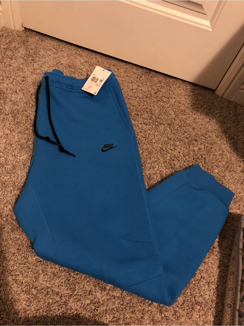 Nike Kids Bright Blue Jogger Sweatpants with Black Logo